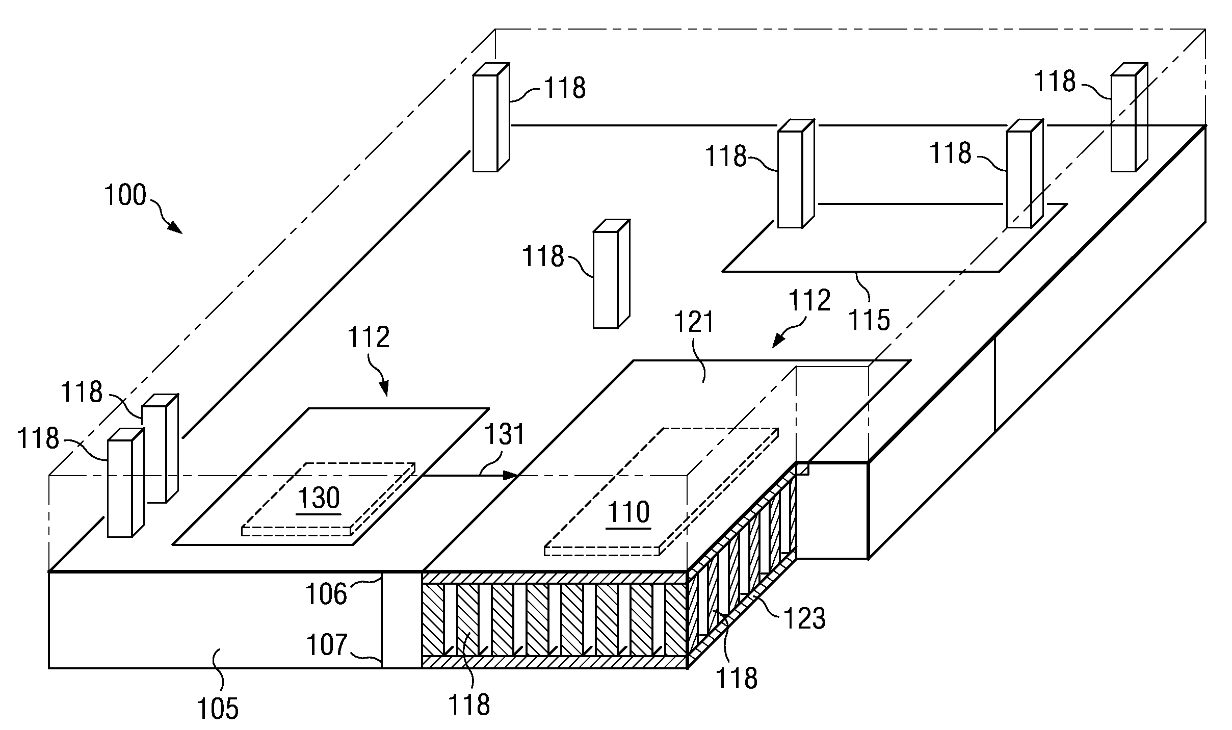 IC having voltage regulated integrated faraday shield