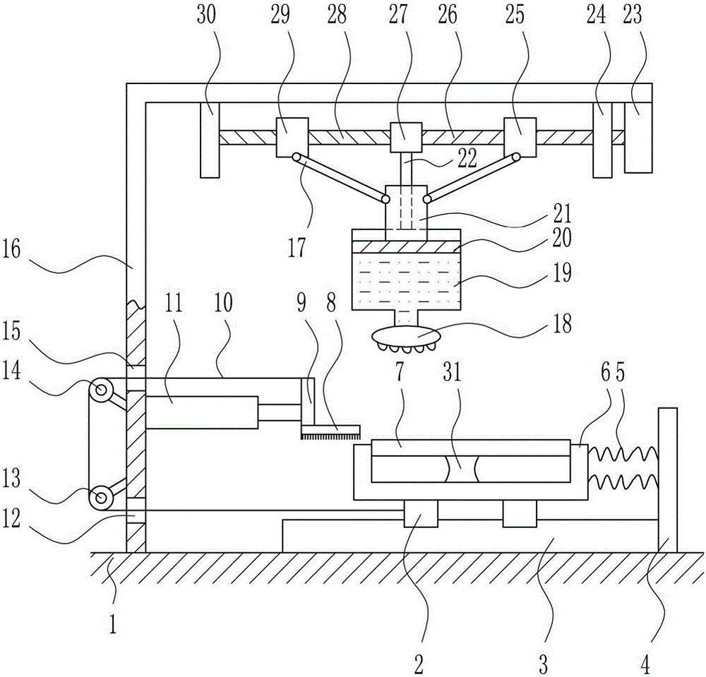 Uniform white glue smearing device for shoemaking