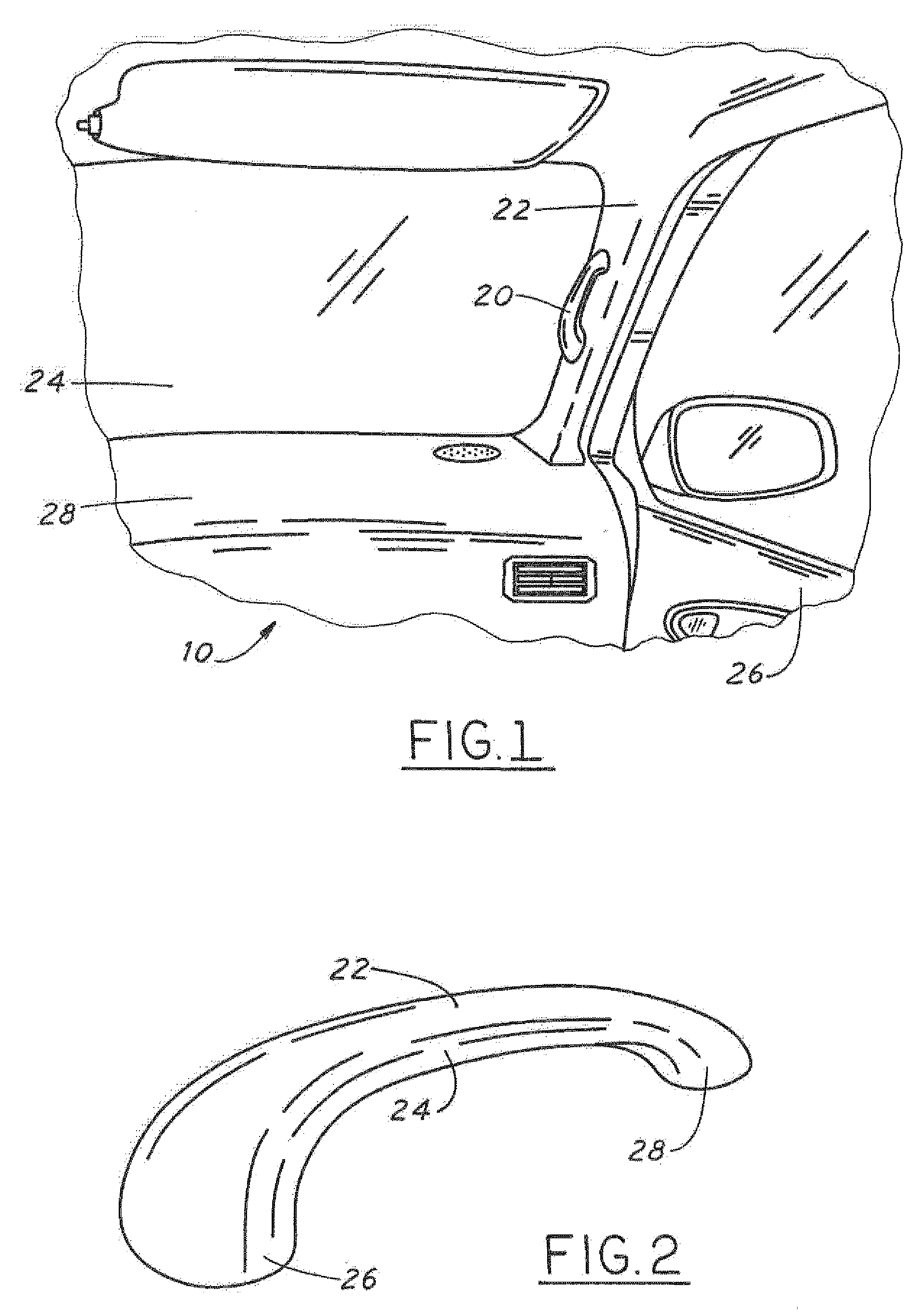 Foamed core process for large cross-sections of grab handles