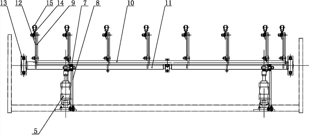 Rear retaining device of thin plate shearing machine