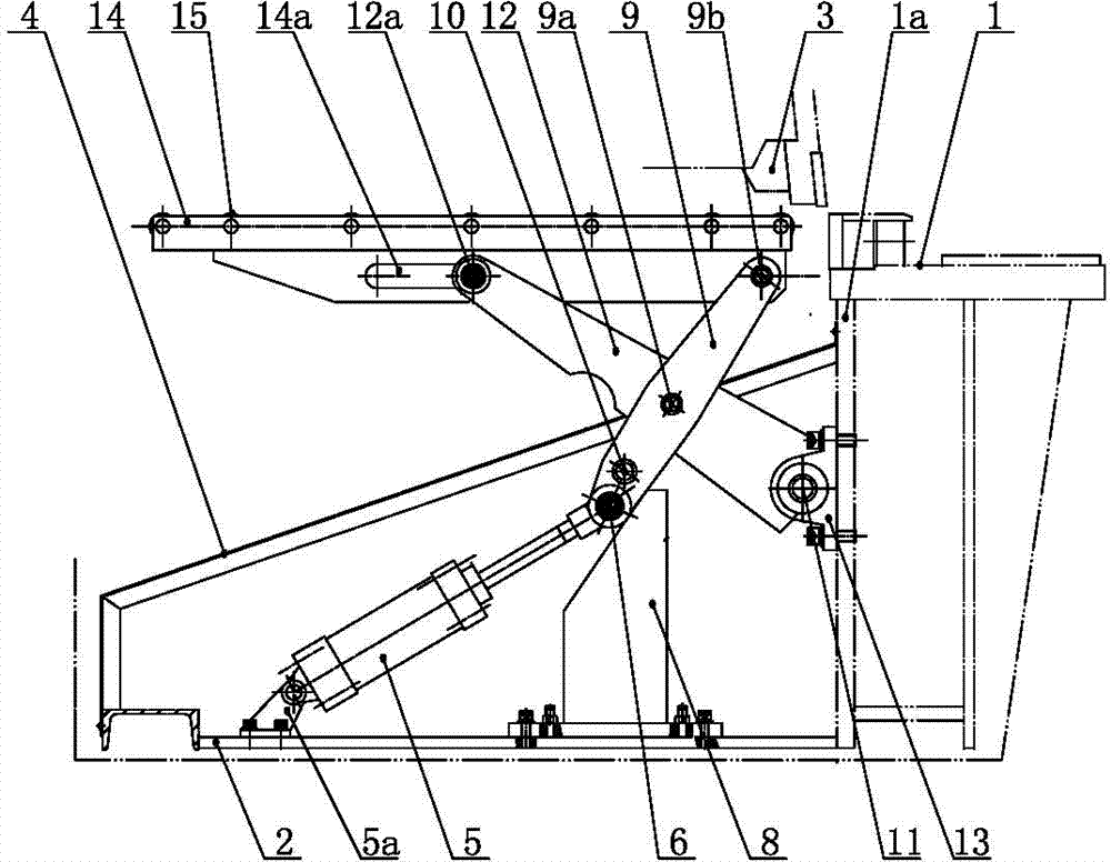 Rear retaining device of thin plate shearing machine