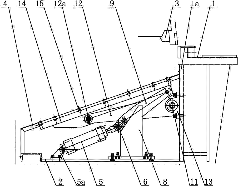 Rear retaining device of thin plate shearing machine