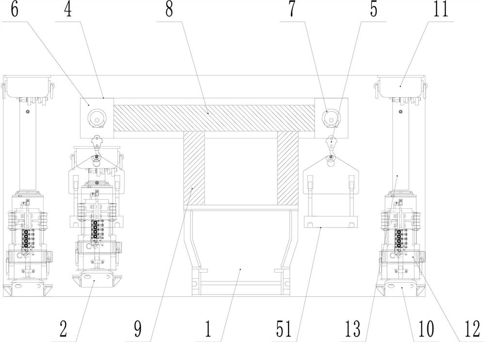 Fully mechanized coal mining face transportation crossheading unit support carrying system