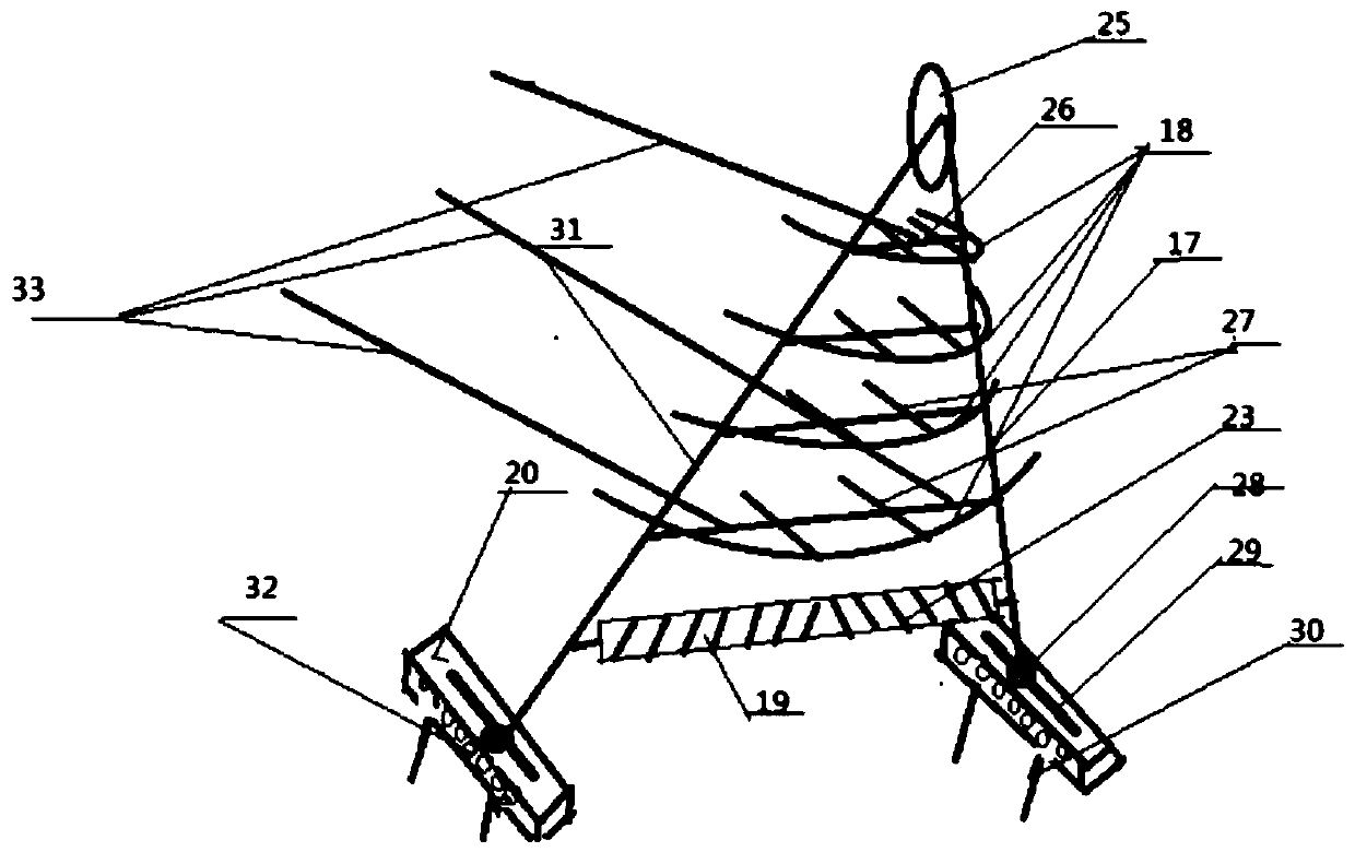 Plastic thin film opening and flattening device and plastic thin film online side cutting and flattening method