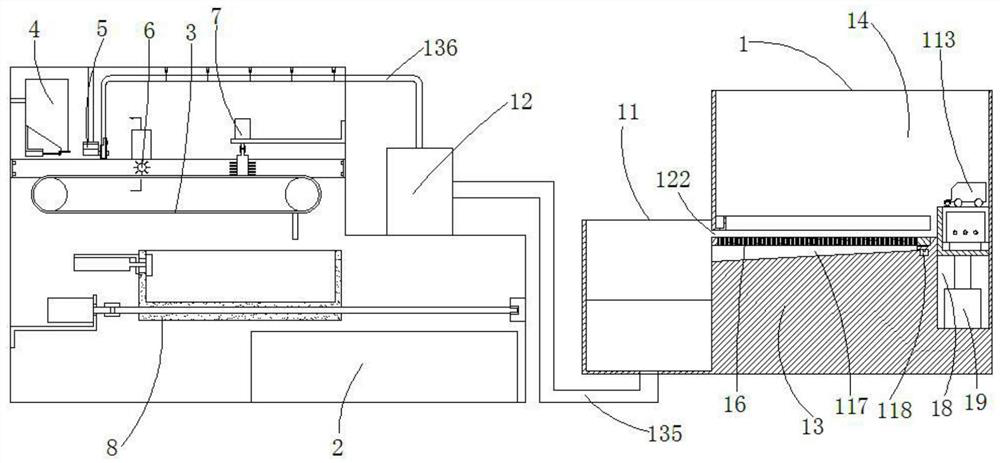 Back-and-forth scraping and brushing type large pig raising system