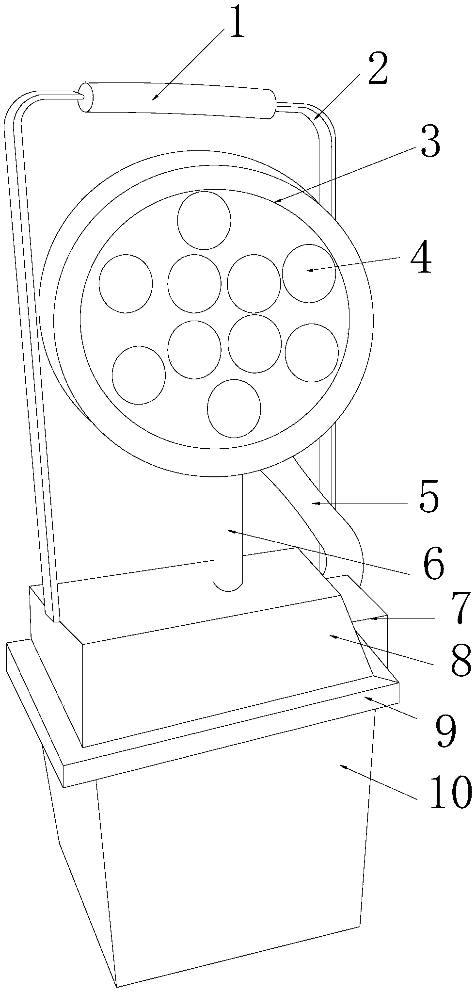 Moving device for tunnel construction illumination