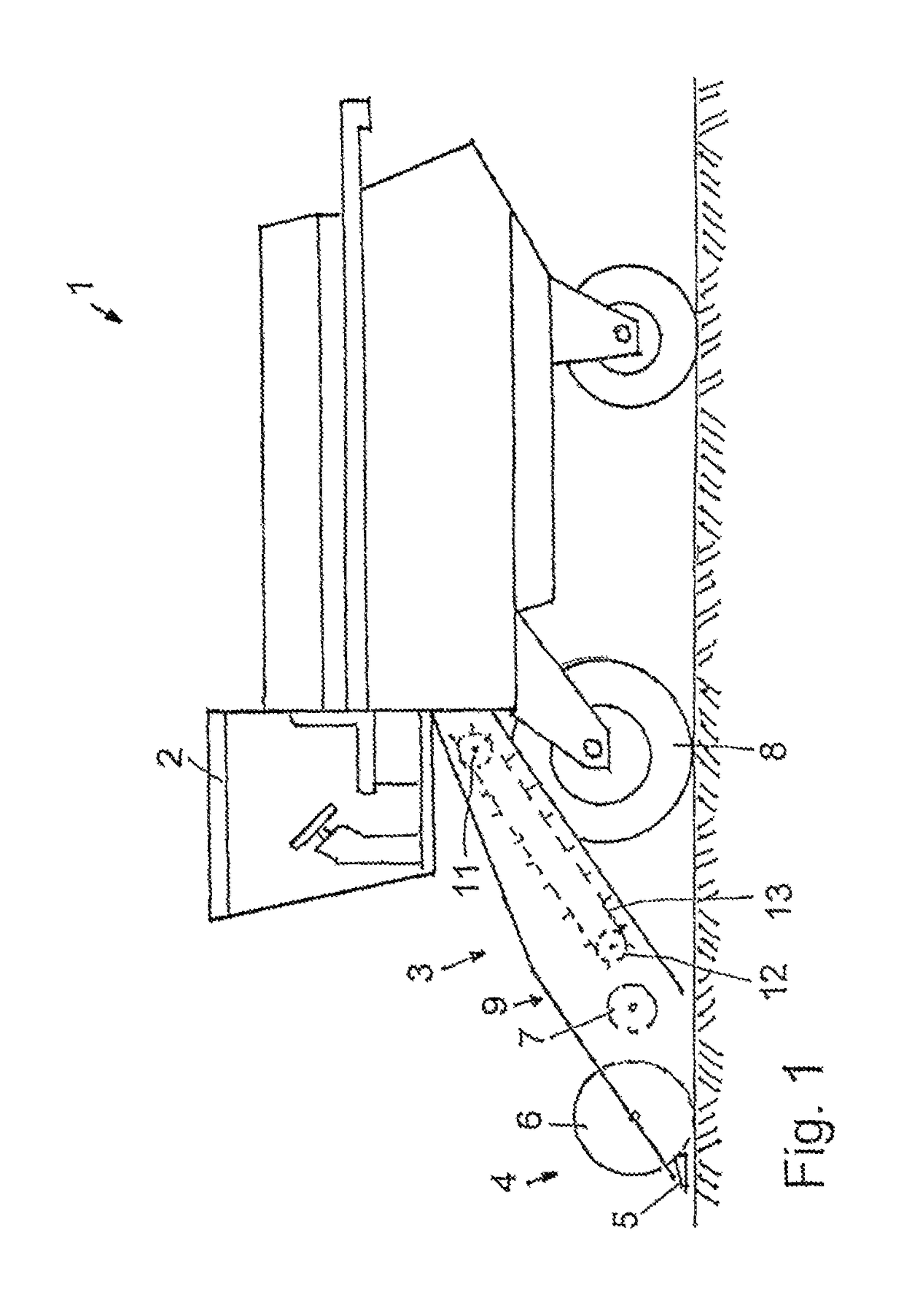 Inclined conveyor for combine harvesters with negative pressure inlet