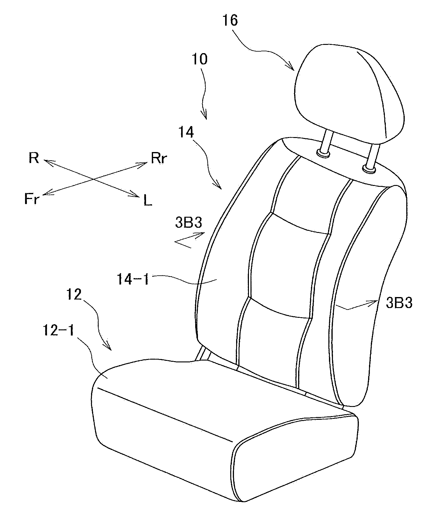 Surface structure of wadded seat and method of manufacturing surface structure of wadded seat