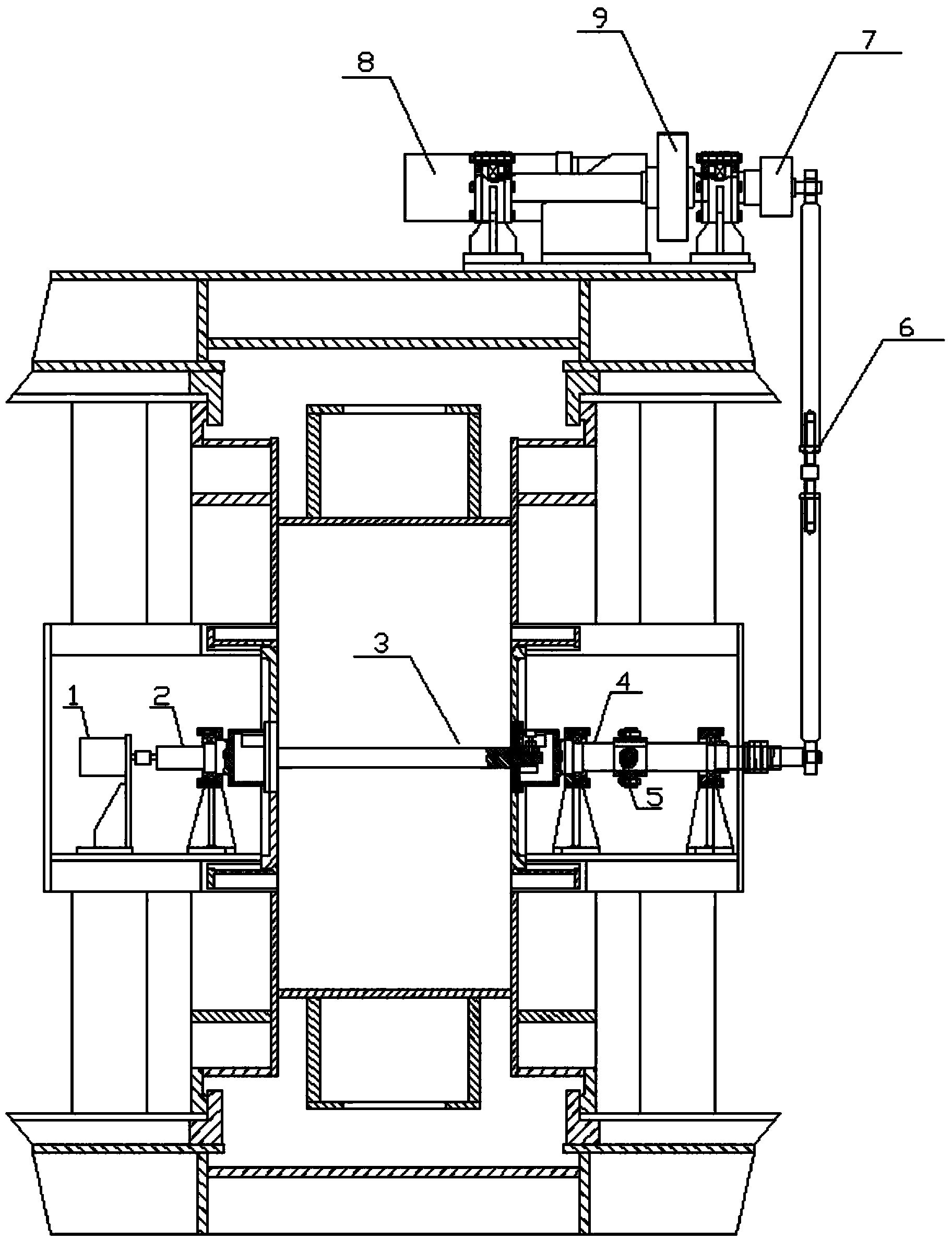 Continuous wind tunnel wing type dynamic characteristic testing mechanism