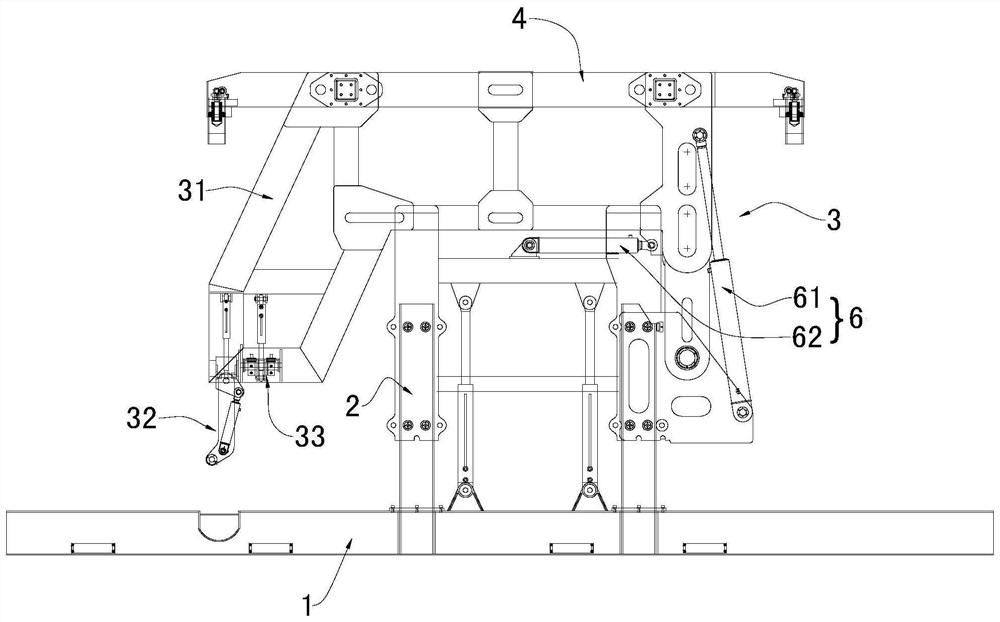 Overturning type loading and unloading device for container