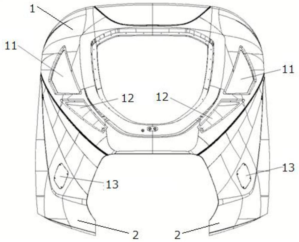 Forming method of bullet train hood of carbon fiber sandwich structure