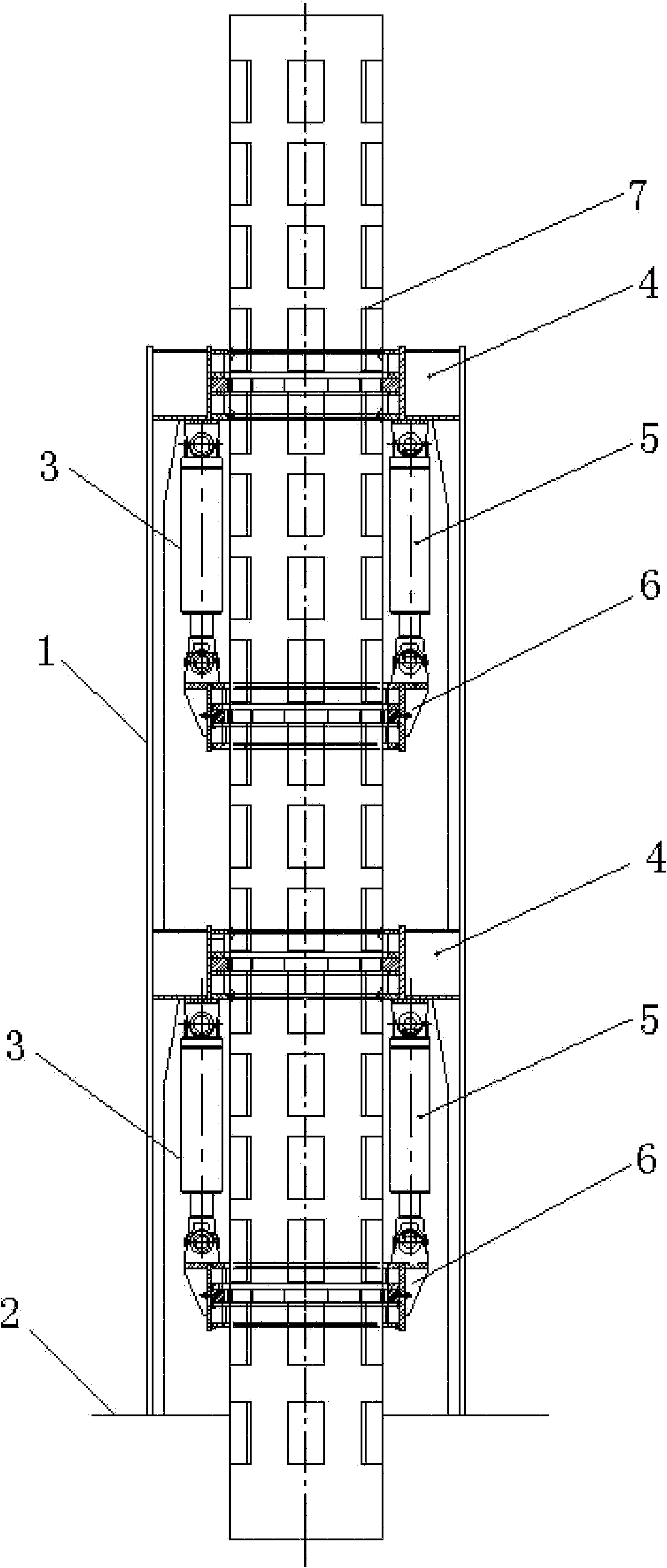 Continuous stepping hydraulic lifting device and method