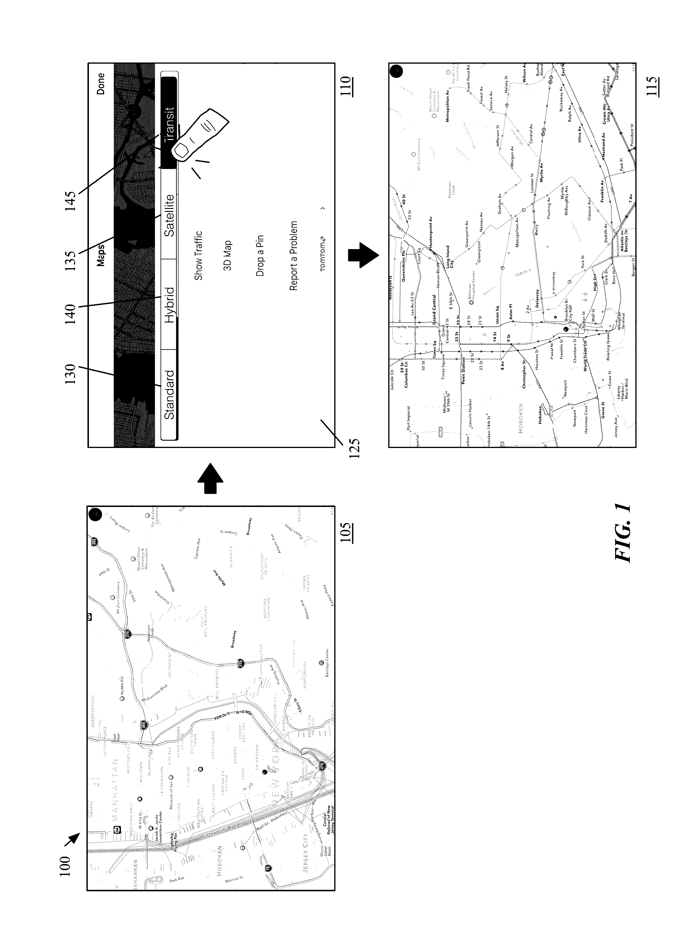 Mapping Application with Transit Mode