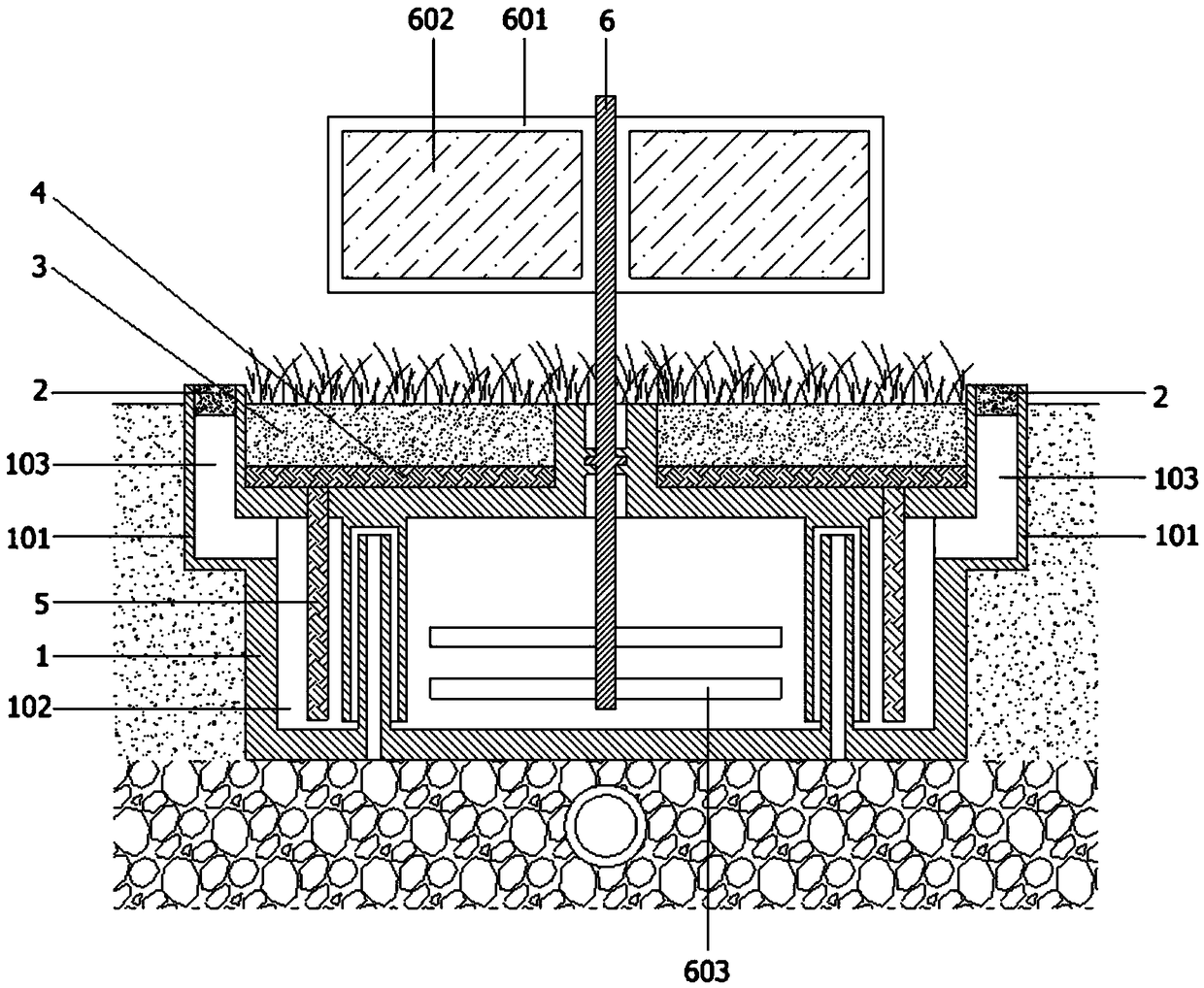 Environment-friendly lawn structure for sponge urban greening decoration