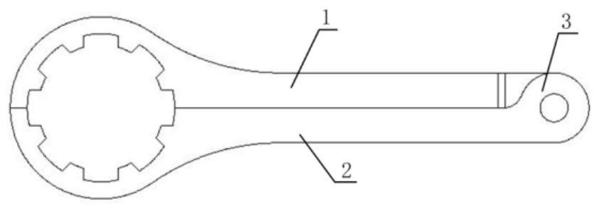 Clamp type wrench for circular nut with tooth groove in airplane pipeline