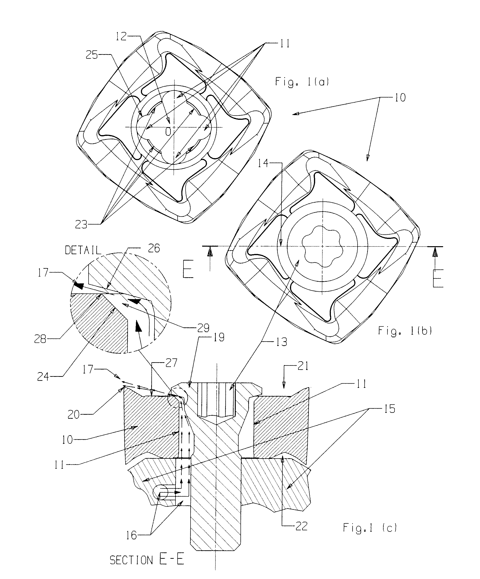 Cutting tool including an internal coolant system and fastener for a cutting tool including an internal coolant system