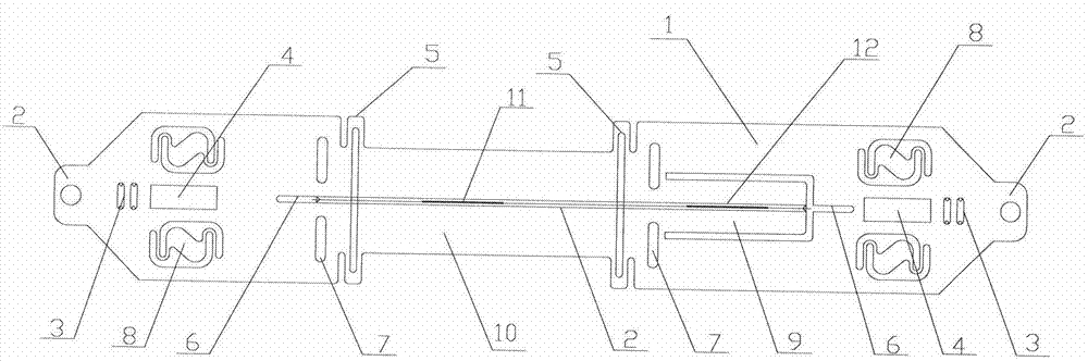 Fiber grating strain sensor