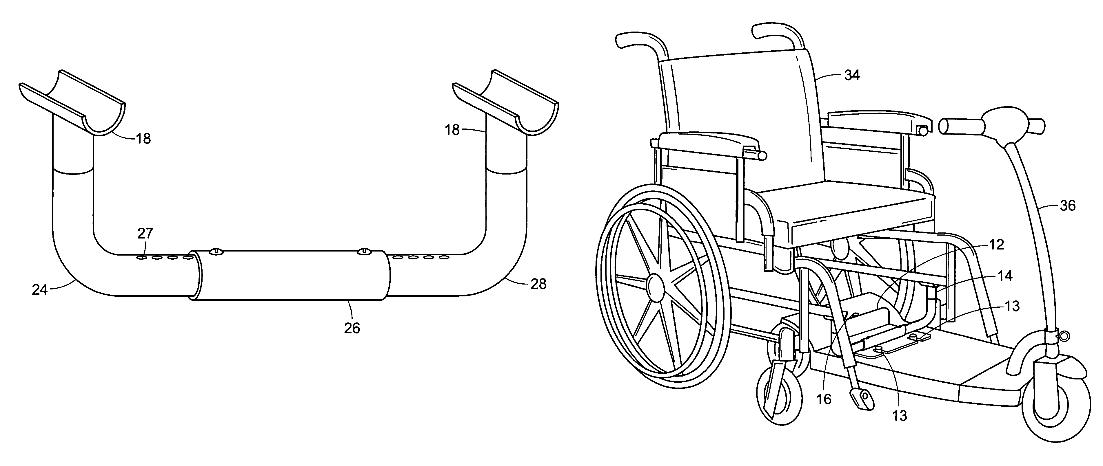 Method of attaching a manually operated wheelchair to a motorized scooter