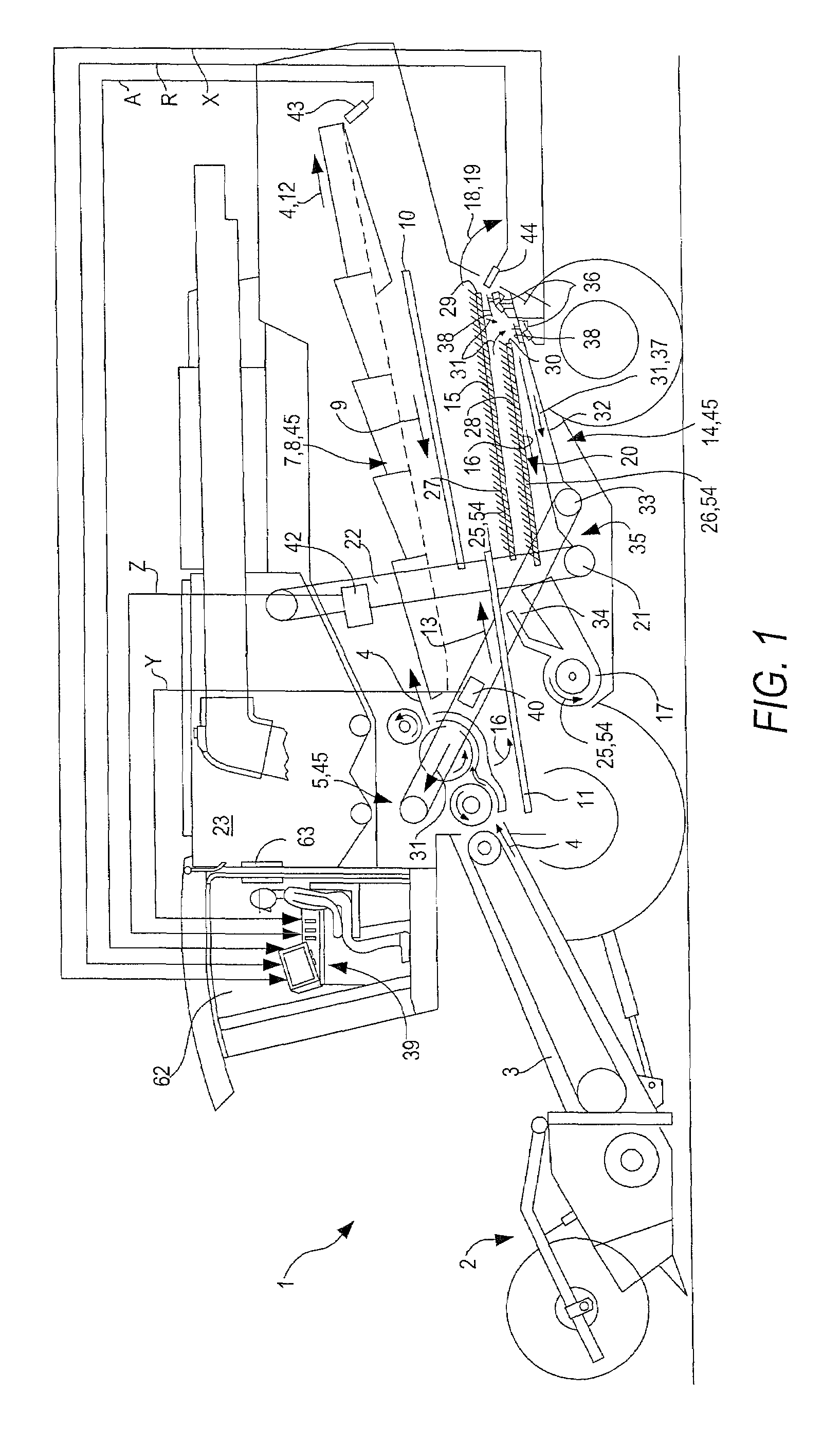 Process and device for controlling working parts of a combine harvester