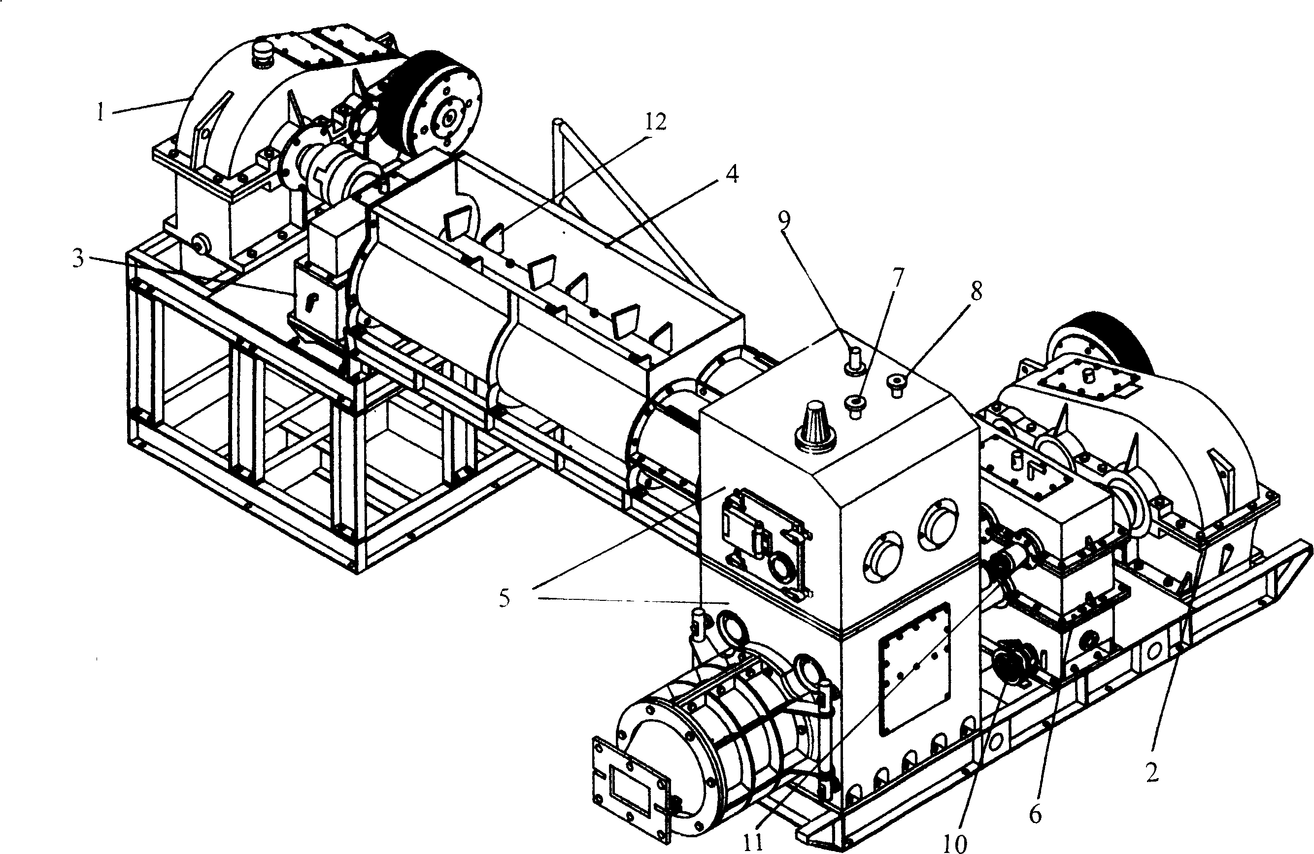 Two-stage vacuum brick and tile extruding machine