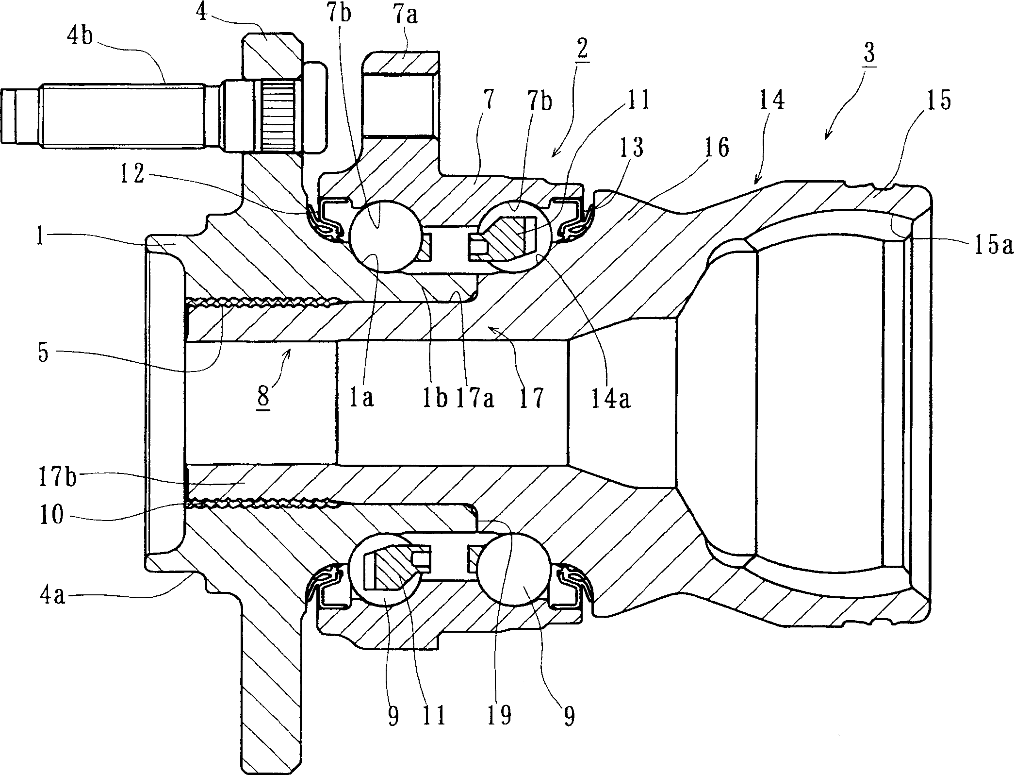 Bearing device for driving wheel