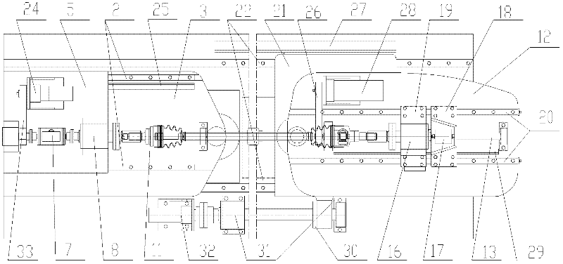 Test table for five-function test of driving shaft assembly of constant velocity universal joint