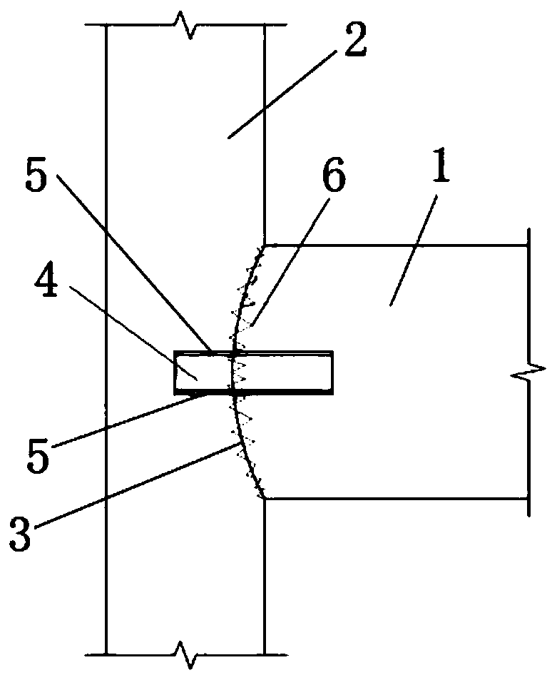 Concrete beam end and curved surface shear wall construction joint disposal device and method