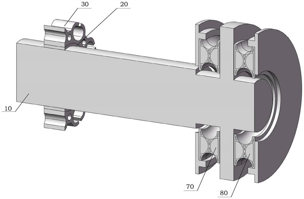 A flexible reed axial protection bearing for magnetic bearings