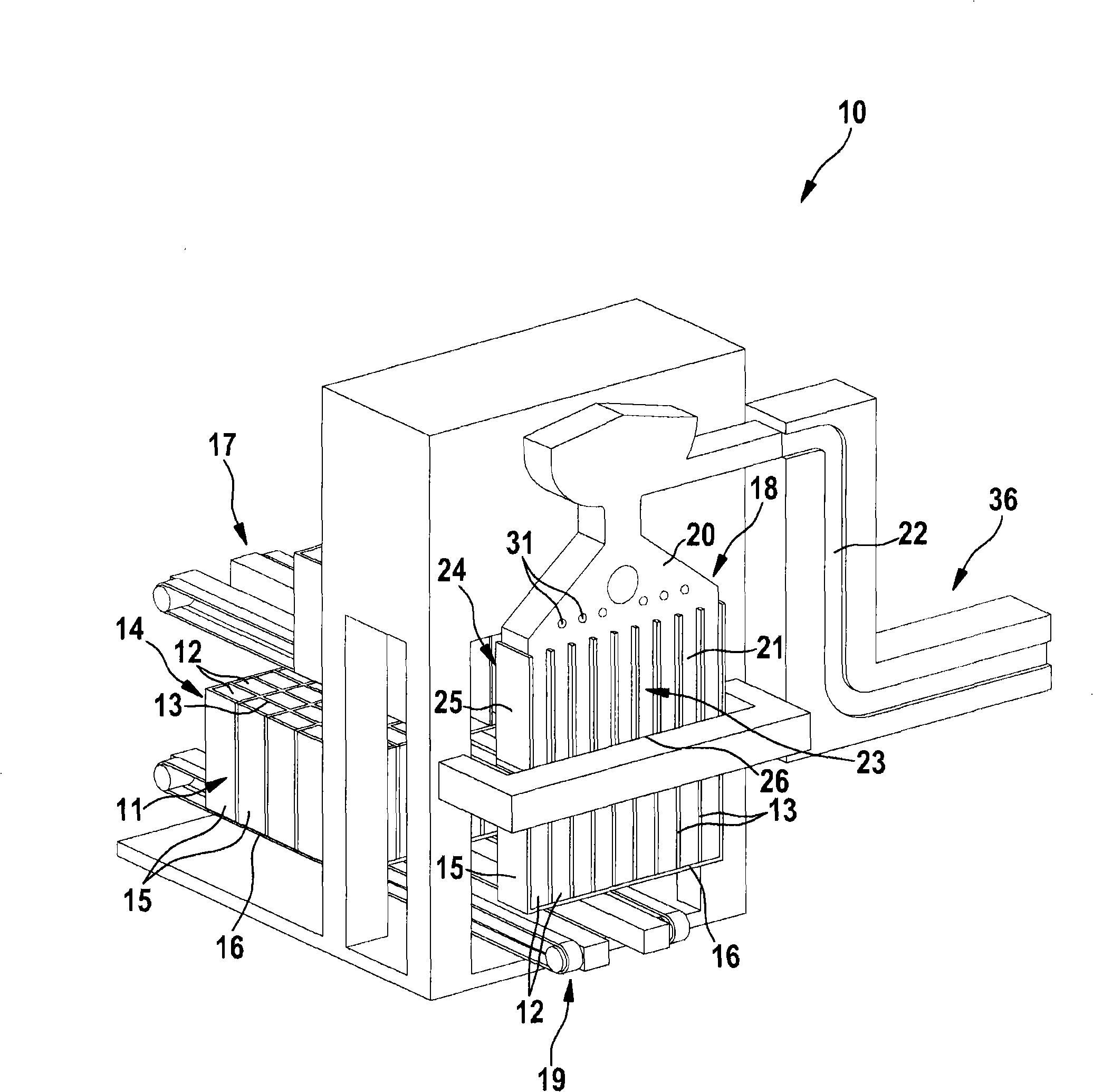 Method and device for filling containers with rod-shaped objects