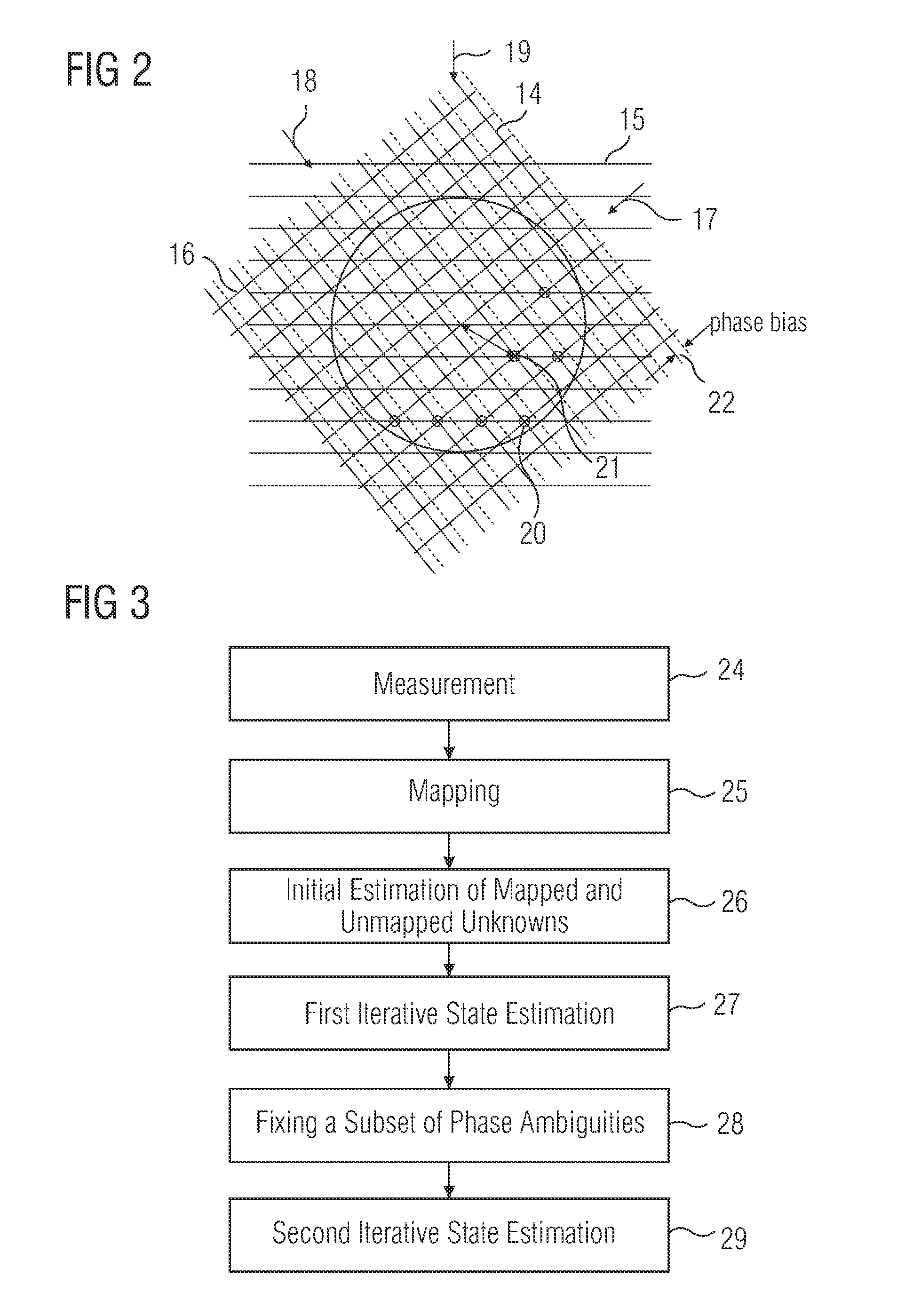 Method for determining biases of satellite signals