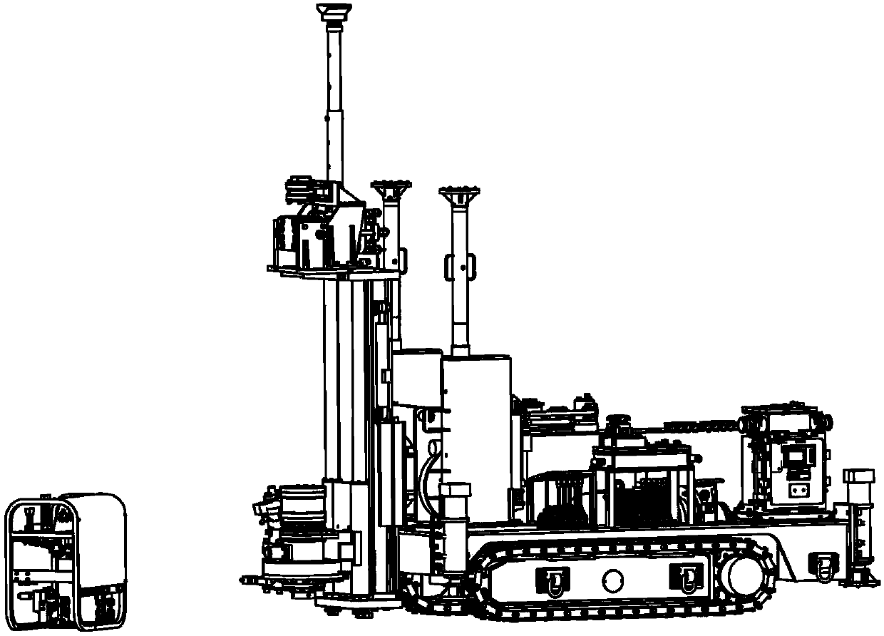 Crawler drill for coal mine underground floor suction roadway all-dip-angle hole drilling and construction method thereof