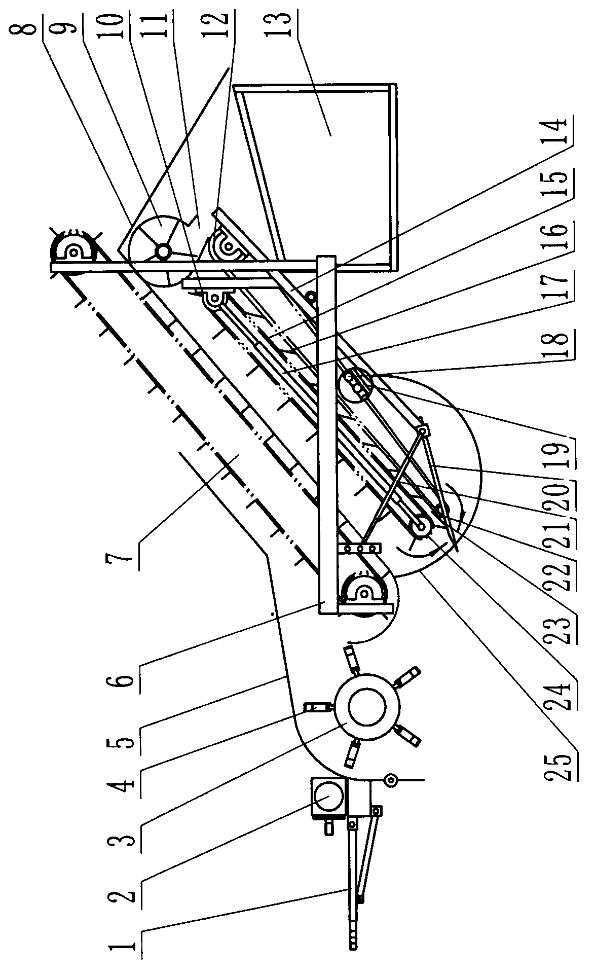 Clamp conveying type plastic film residue recycling machine with field straw chopping and returning function