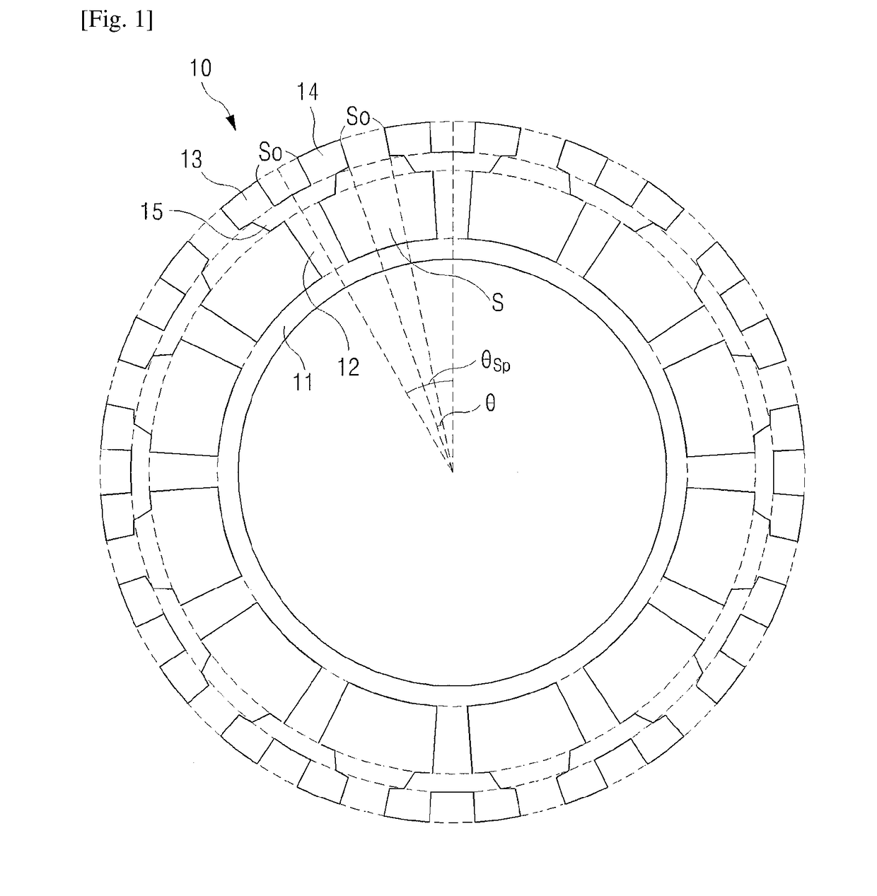 Motor having stator with coupled teeth