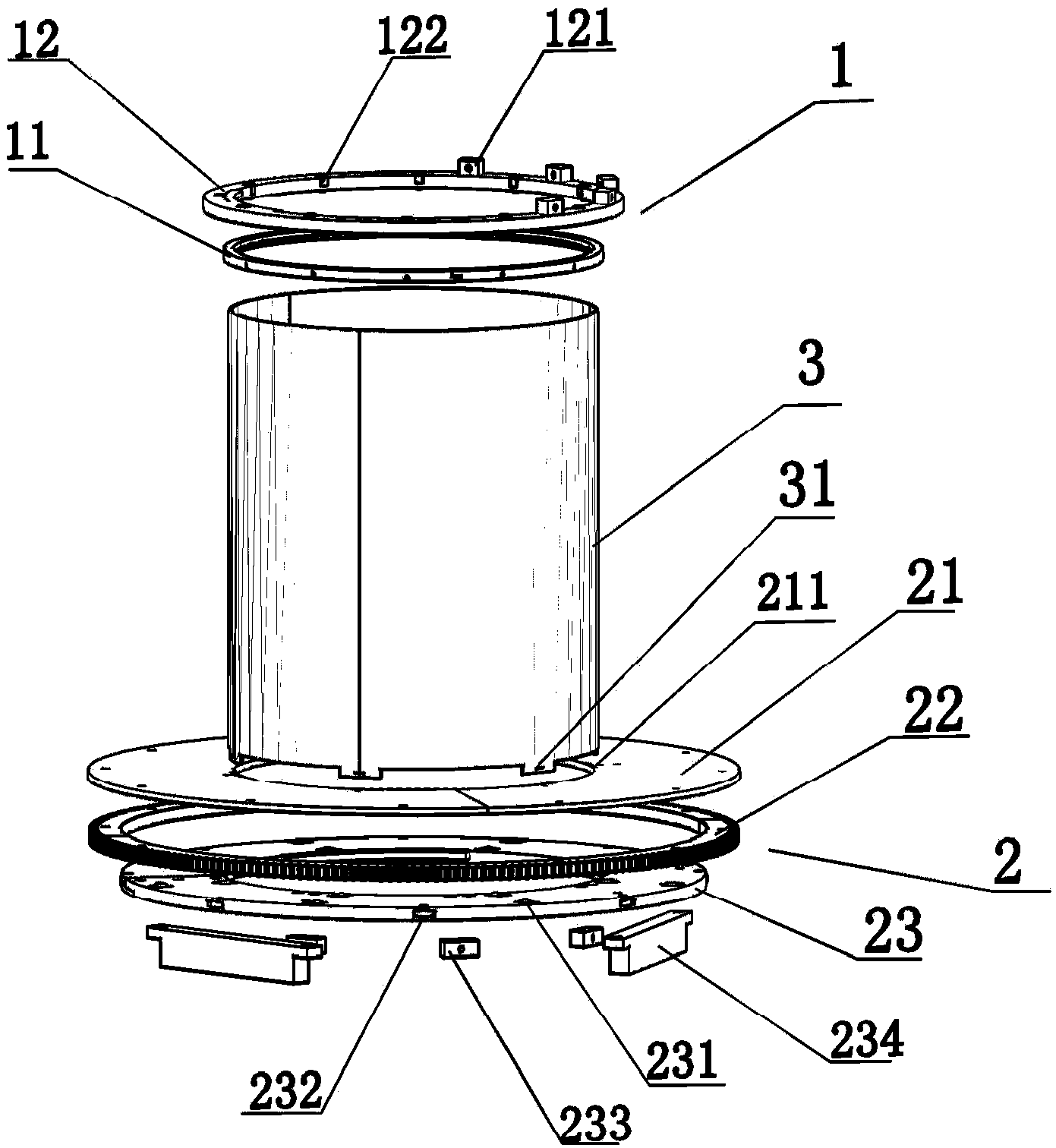 Vertical winding die of stereoscopic reeled iron core with voltage of 110kV and more