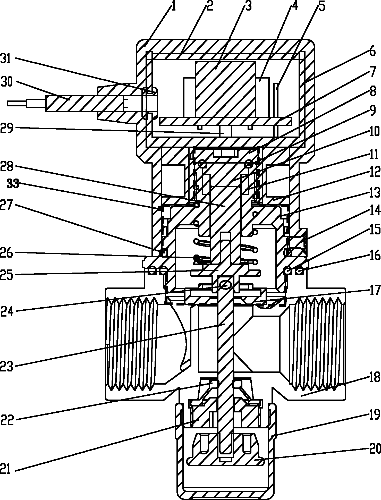 Normally closed semiautomatic gas emergency cut-off magnetic valve