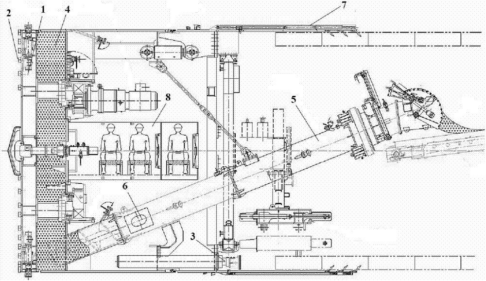 System for cutting of reinforced concrete grouped piles through shield machine