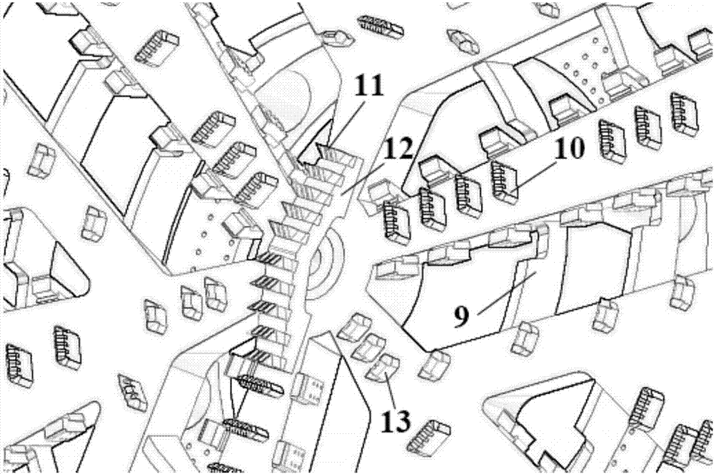 System for cutting of reinforced concrete grouped piles through shield machine