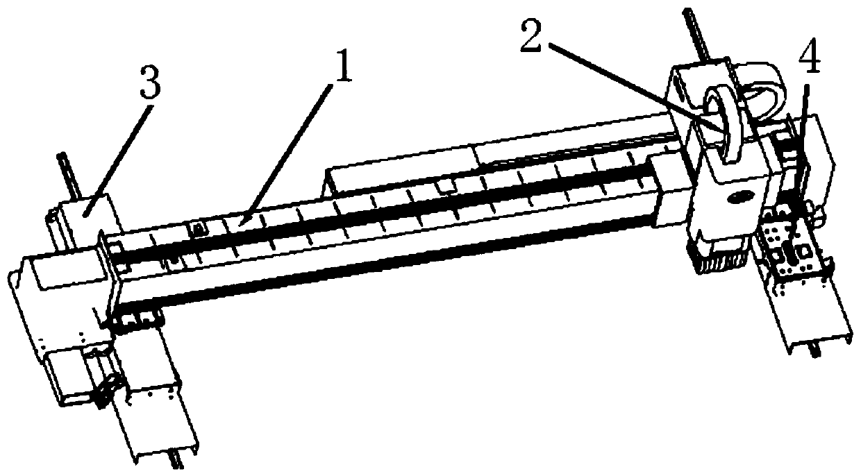 Cross beam structure for large-format optical fiber laser cutting machine