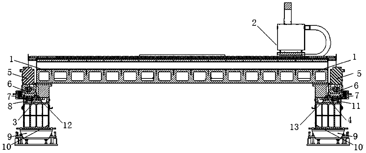 Cross beam structure for large-format optical fiber laser cutting machine