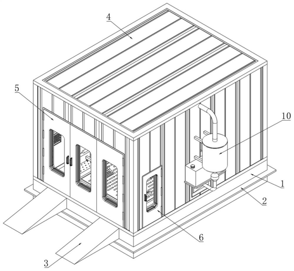 An energy-saving and environment-friendly baking paint booth for car beauty