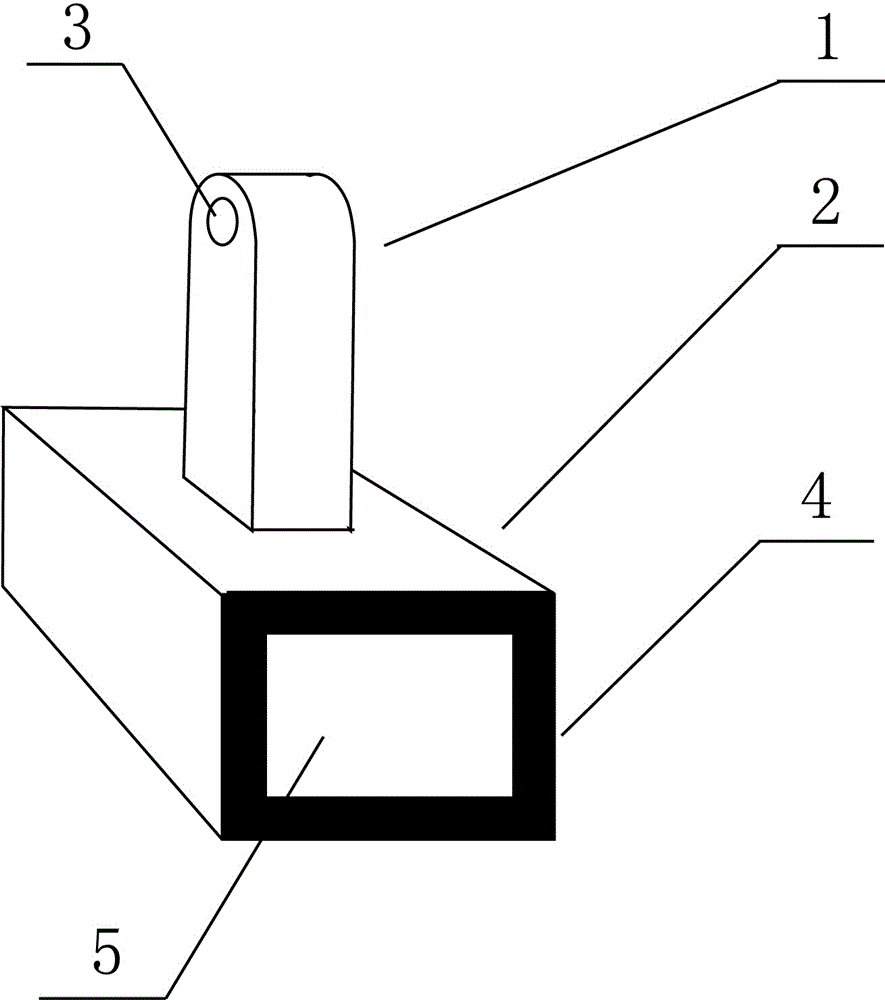 Homocentric-squares-shaped imbedding composite hammer made of abrasion-resisting materials