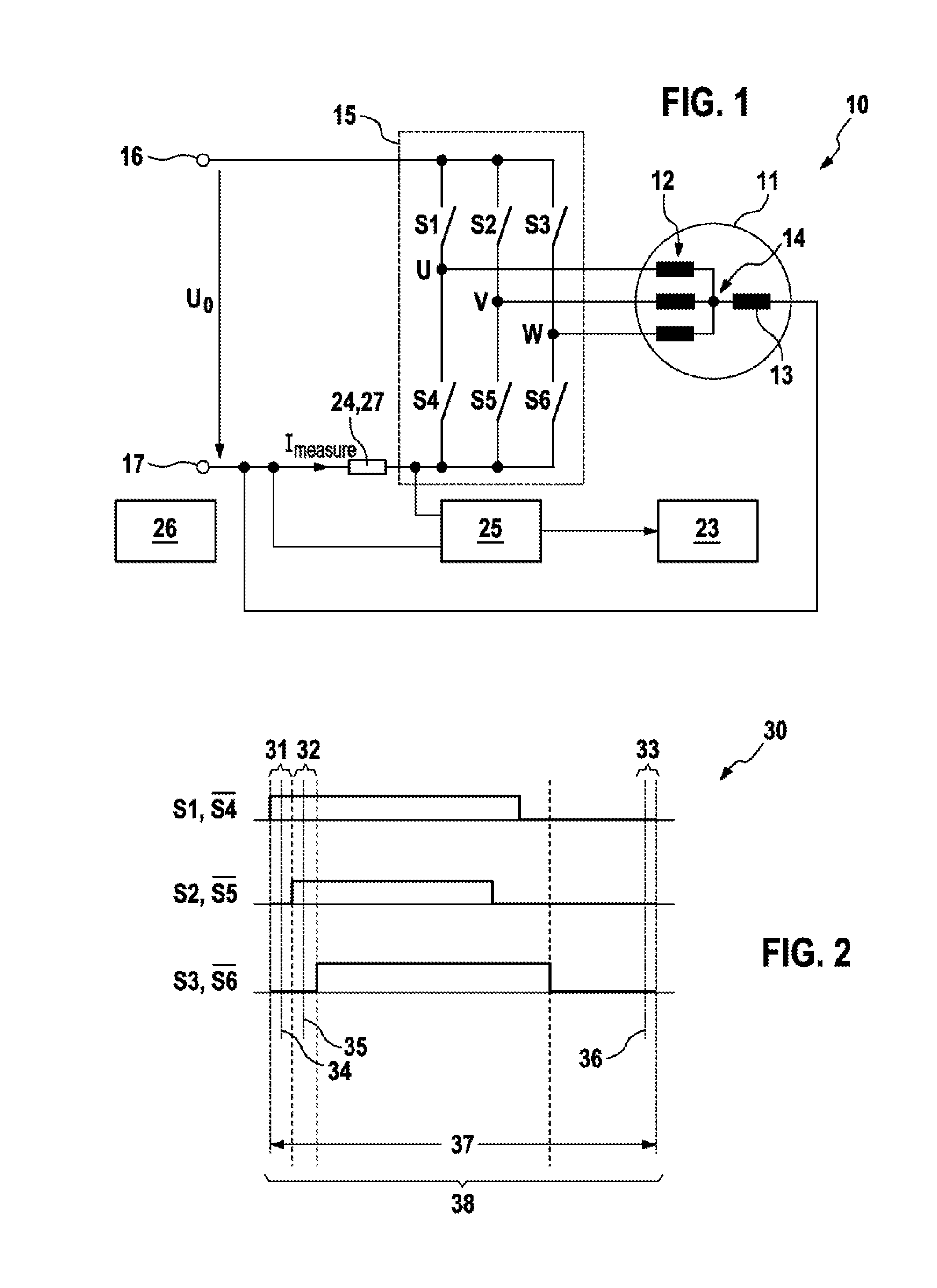 Method and device for determining phase currents and an excitation current of an electrical machine, and motor system