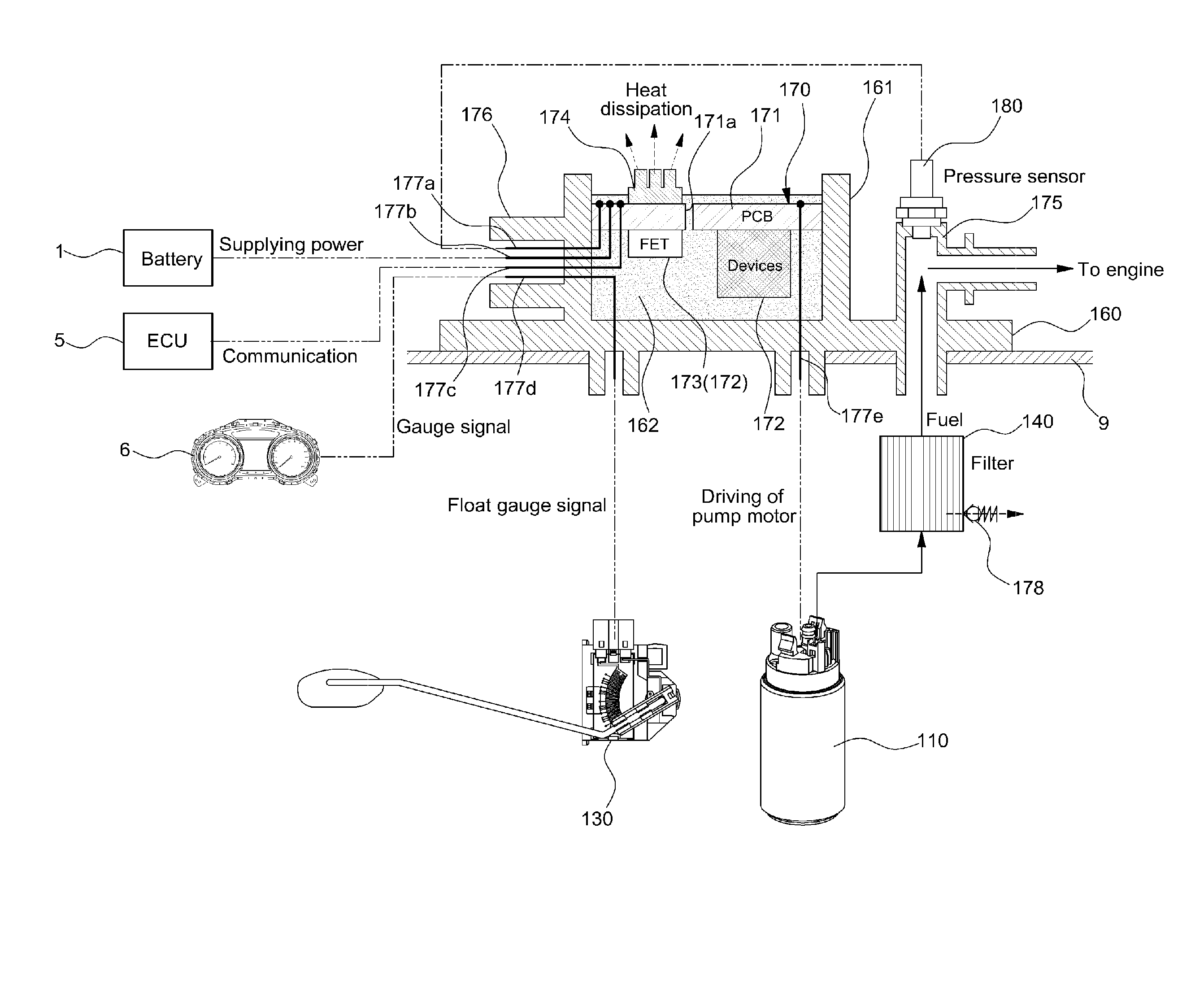 Controller integrated fuel pump module