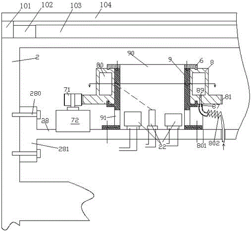 Electric switch mounting component for solar power distribution cabinet