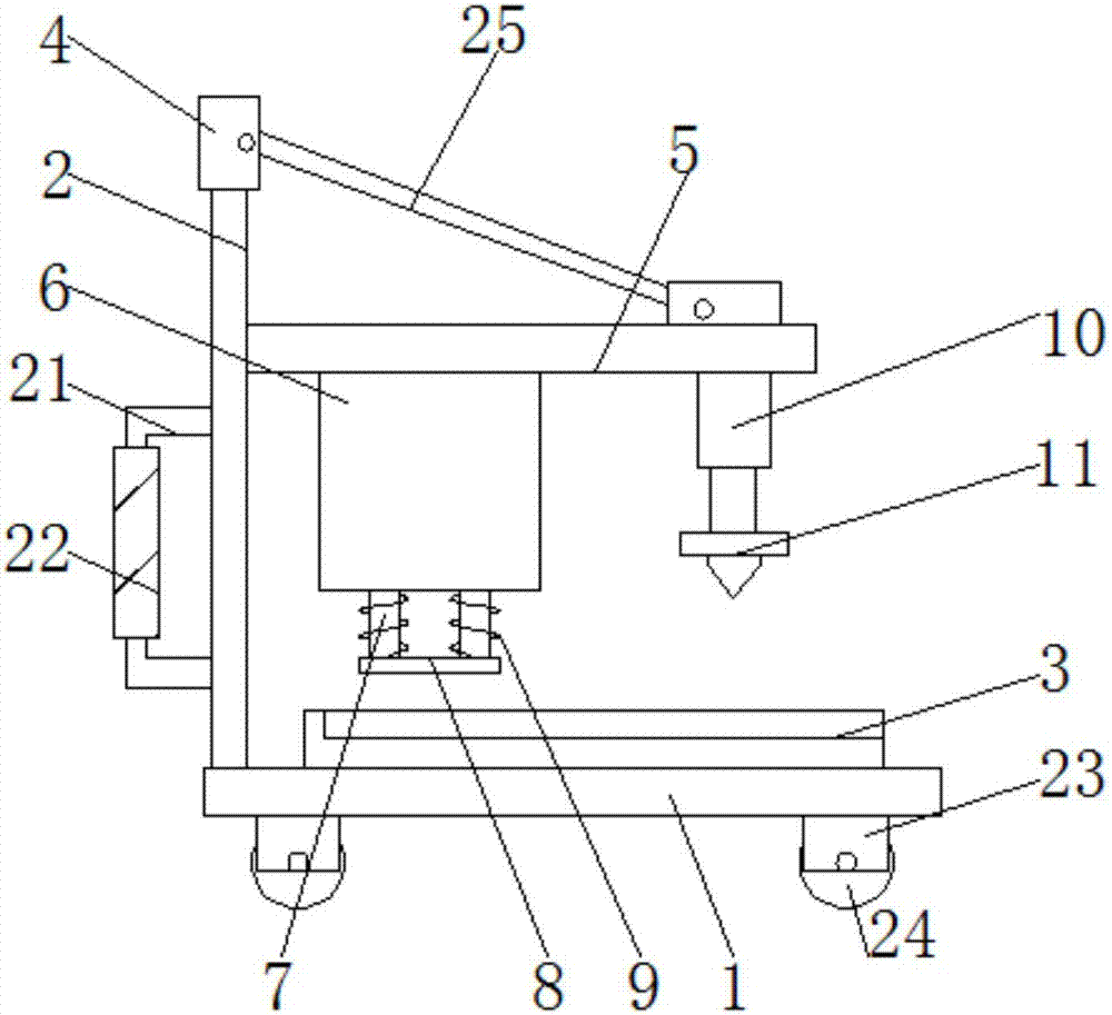 Metal sheet die cutting device capable of being clamped conveniently