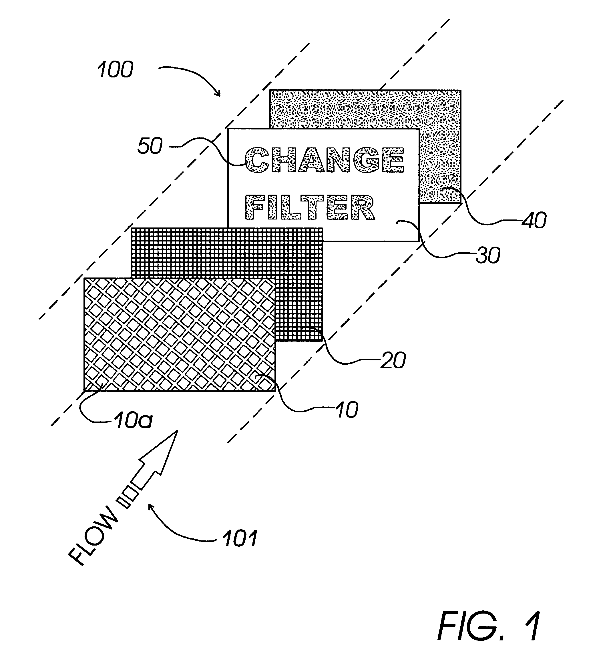 End of service life indicator for fluid filter