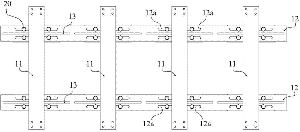 Track telescopic adjustment structure for medium and low speed magnetic suspension transportation system