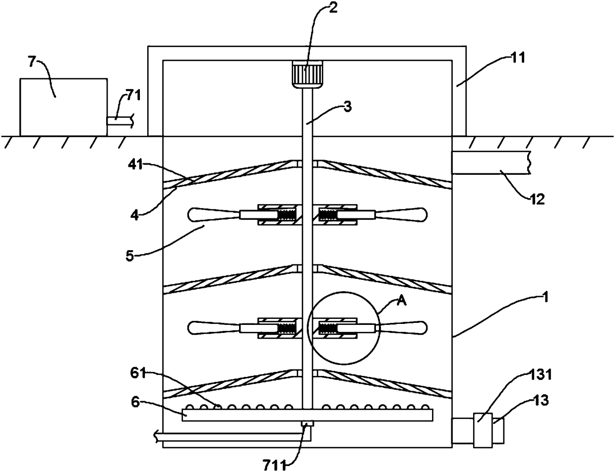 Efficient aeration tank for sewage treatment