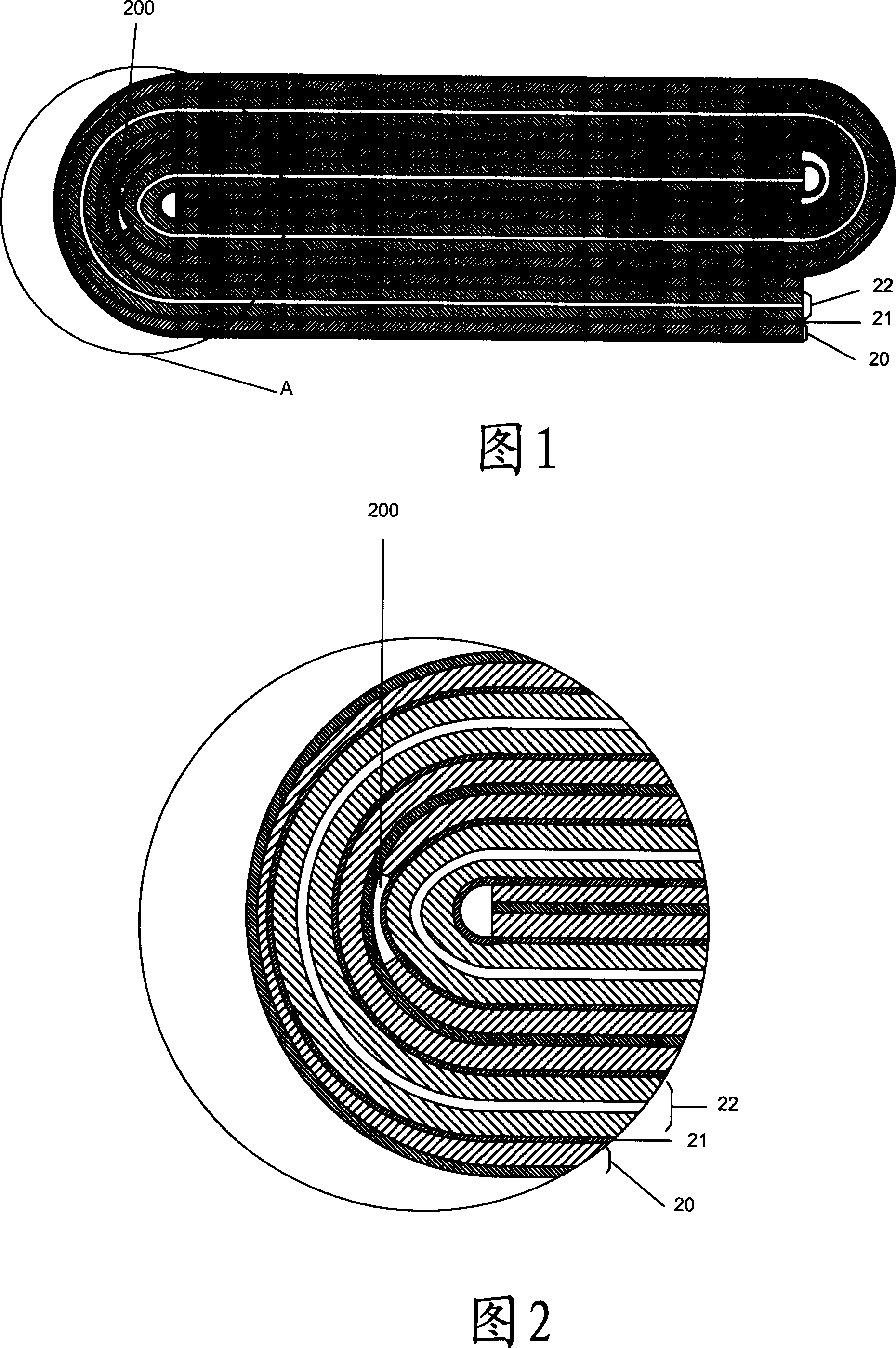 A coiling lithium secondary battery