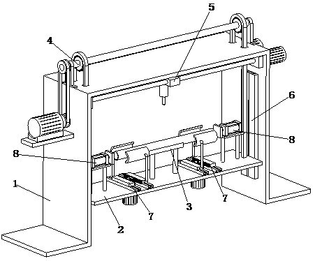 Automobile air conditioning condenser collecting pipe punching machining device